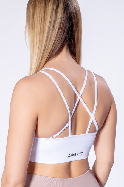 Crossed Back Sport BH White