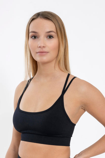 Crossed Back Sport BH Black