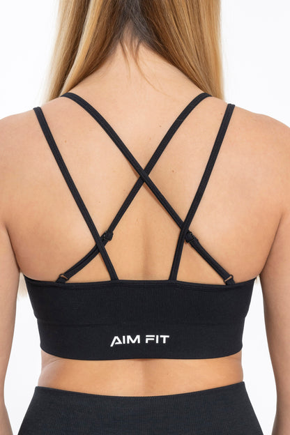 Crossed Back Sport BH Black