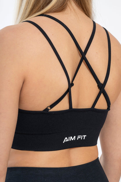Crossed Back Sport BH Black